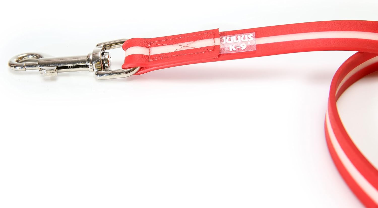 Julius-K9 IDC-Lumino Phosphorescent Leash with Handle, 0.75 in x 6.6 ft, Red