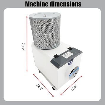 220V 1PH CNC Machine Tool Processing Center Oil Mist Collector | Industrial Soot Purifier 650-823CFM 98% Filtration Efficiency Oil Mist Water Mist