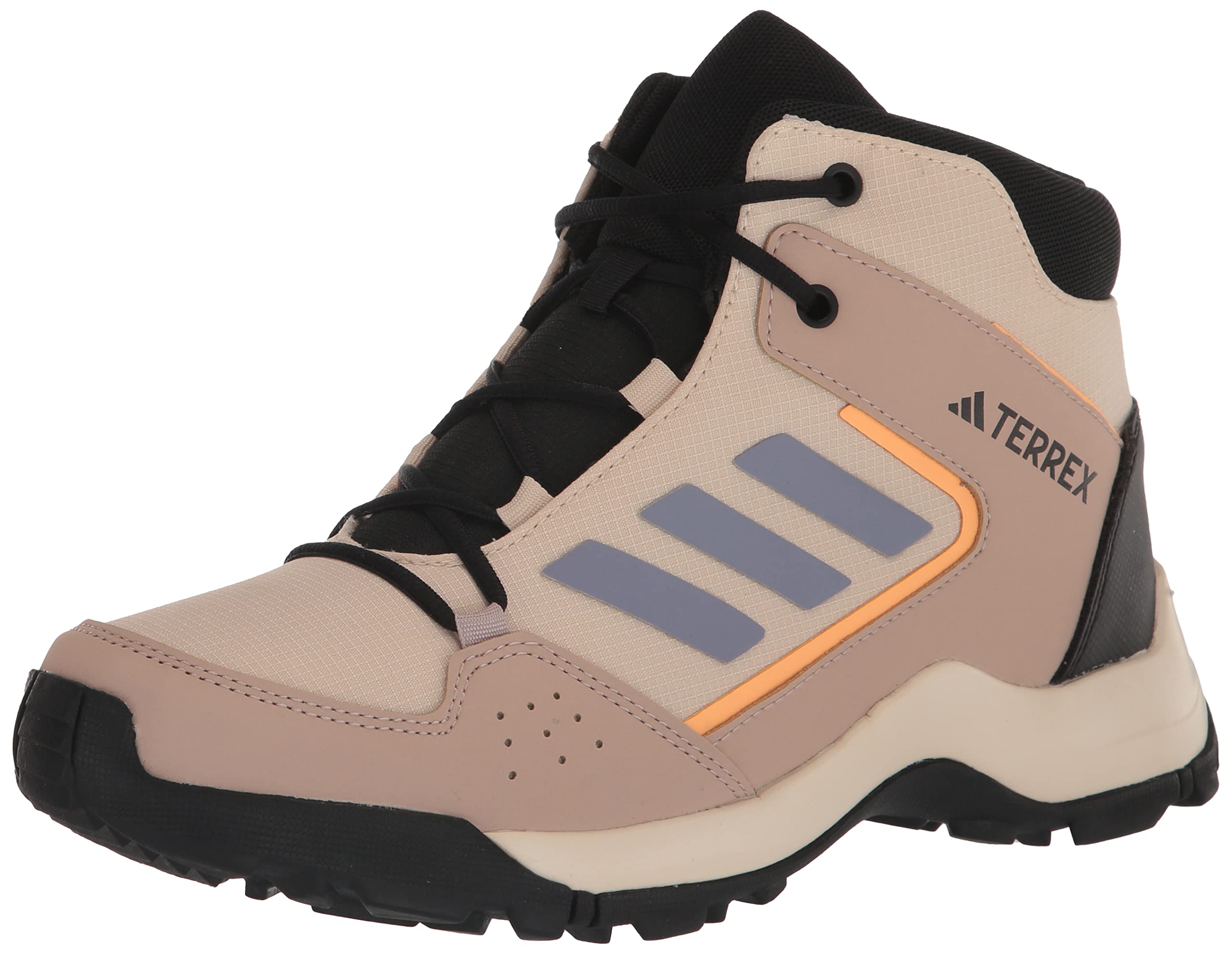 adidas Terrex Hyperhiker Mid Walking Shoe, Sand Strata/Silver Violet/Acid Orange, 3.5 US Unisex Little Kid