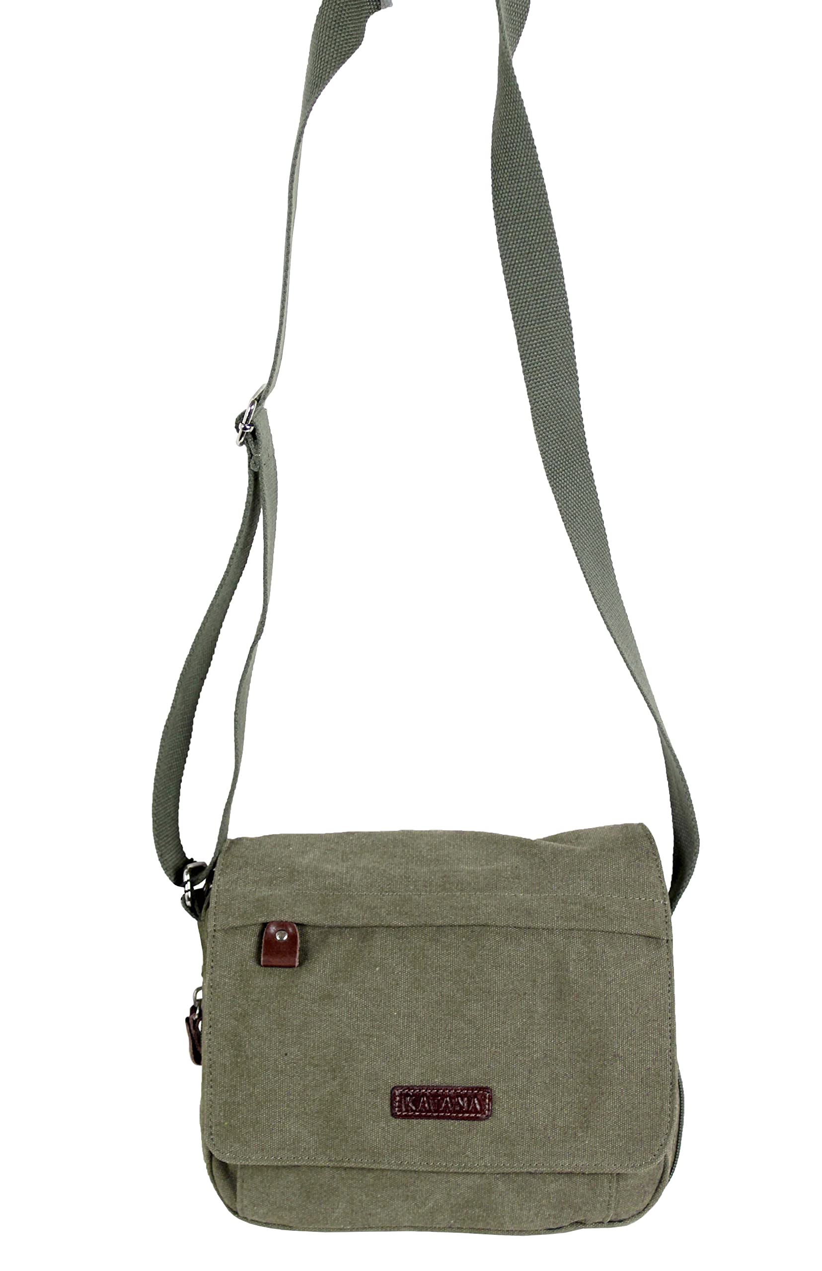 KTANA Petit sac besace sac bandoulière unisexe toile garni cuir réf 6514 (6 couleurs disponible)