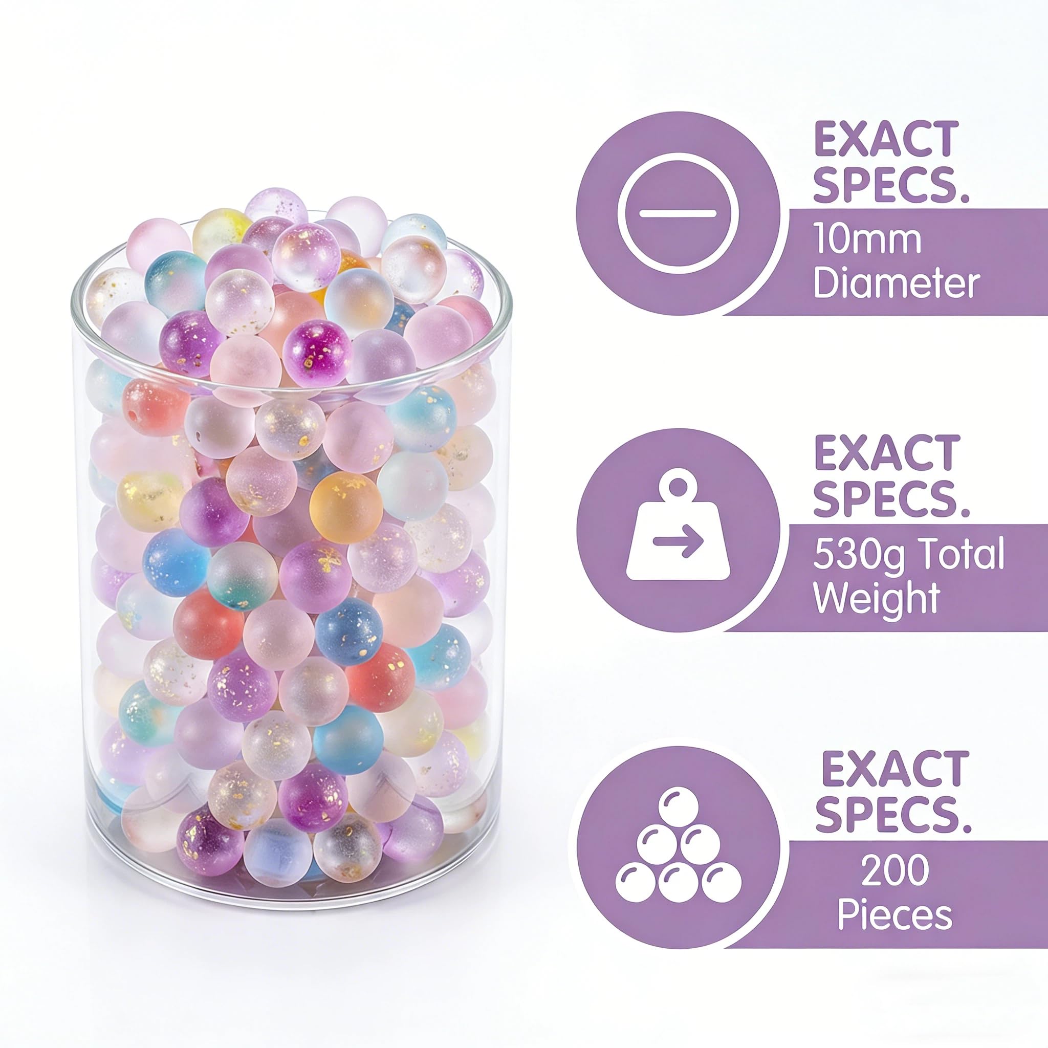 Lot de 4 billes artistiques en verre faites main « pollinisation » 22 mm (7/8 po.) transparentes transparentes avec fleurs rouges, points et tourbillons avec supports - France