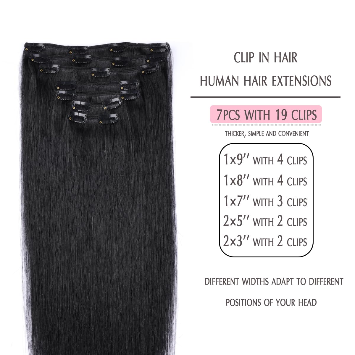 SURNEL Extensiones Clip Pelo Natural 100g 35cm 6 Piezas Castaño Chocolate Extensiones De Clip De Humano Real Extensiones Pelo Natural Remy (C#4-35cm) — view 9