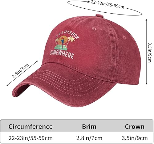 Miniatura 6 de Philysonic 5 Oclock Somewhere Hat It is 5 Oclock Somewhere Hat Women Baseball Cap Fashionable Cap