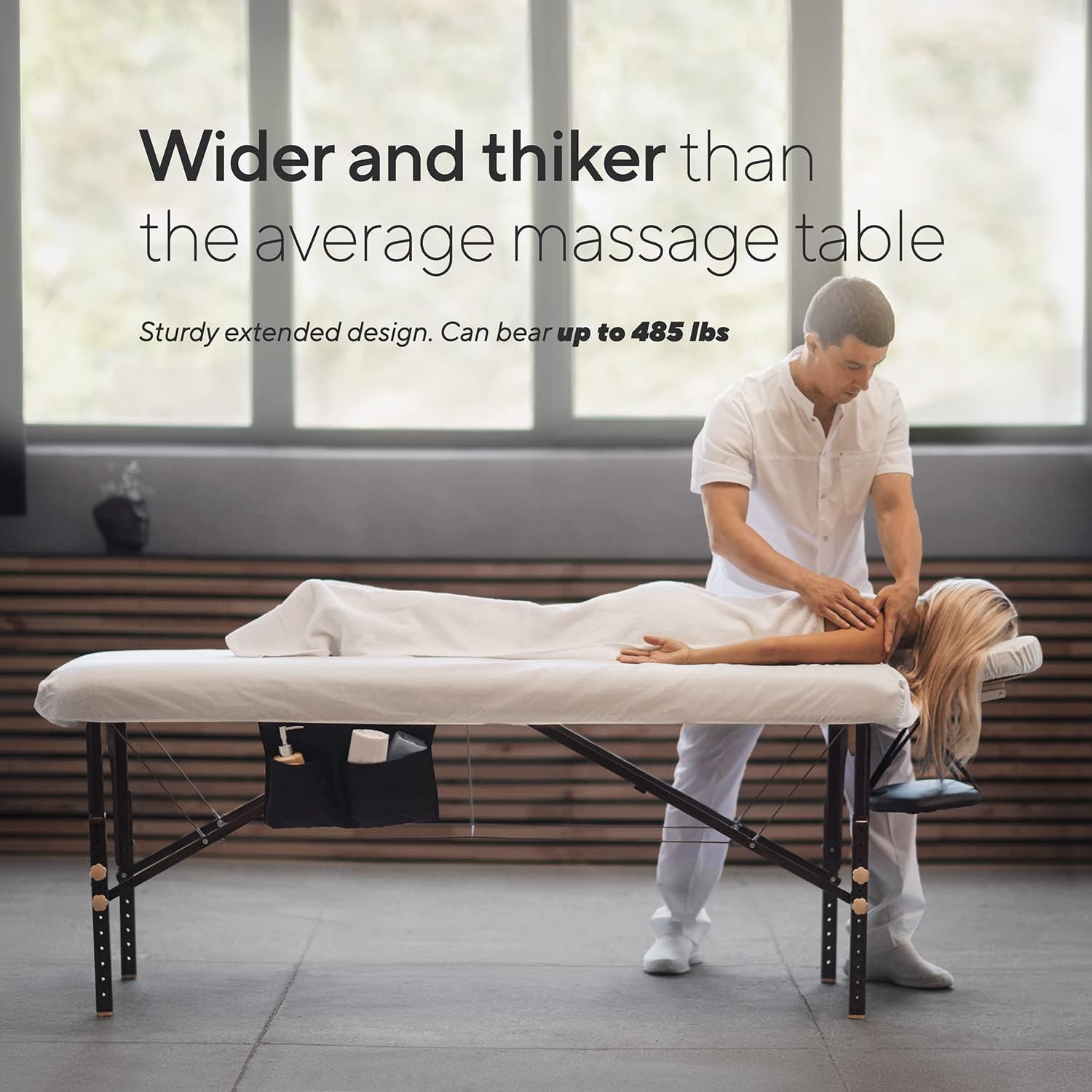 Luxton Home Premium Memory Foam Massage Table - Rolling Travel Case, Washable Sheets, Thicker & Wider