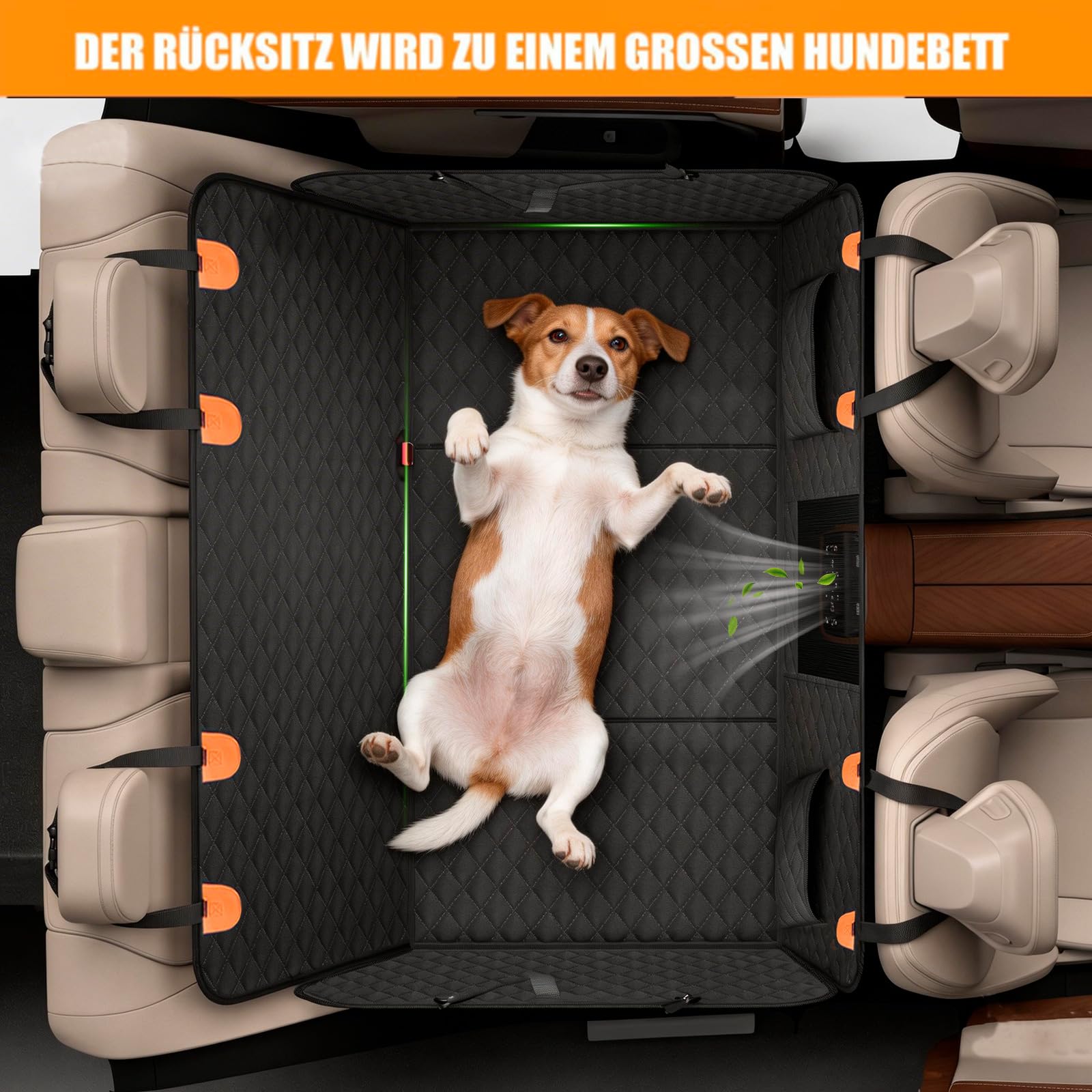 Coperta per cani per sedile posteriore dell'auto, 135 x 60 cm, protezione per sedile posteriore per cani con fondo rigido (carico di 300 libbre), impermeabile, antigraffio, protezione per