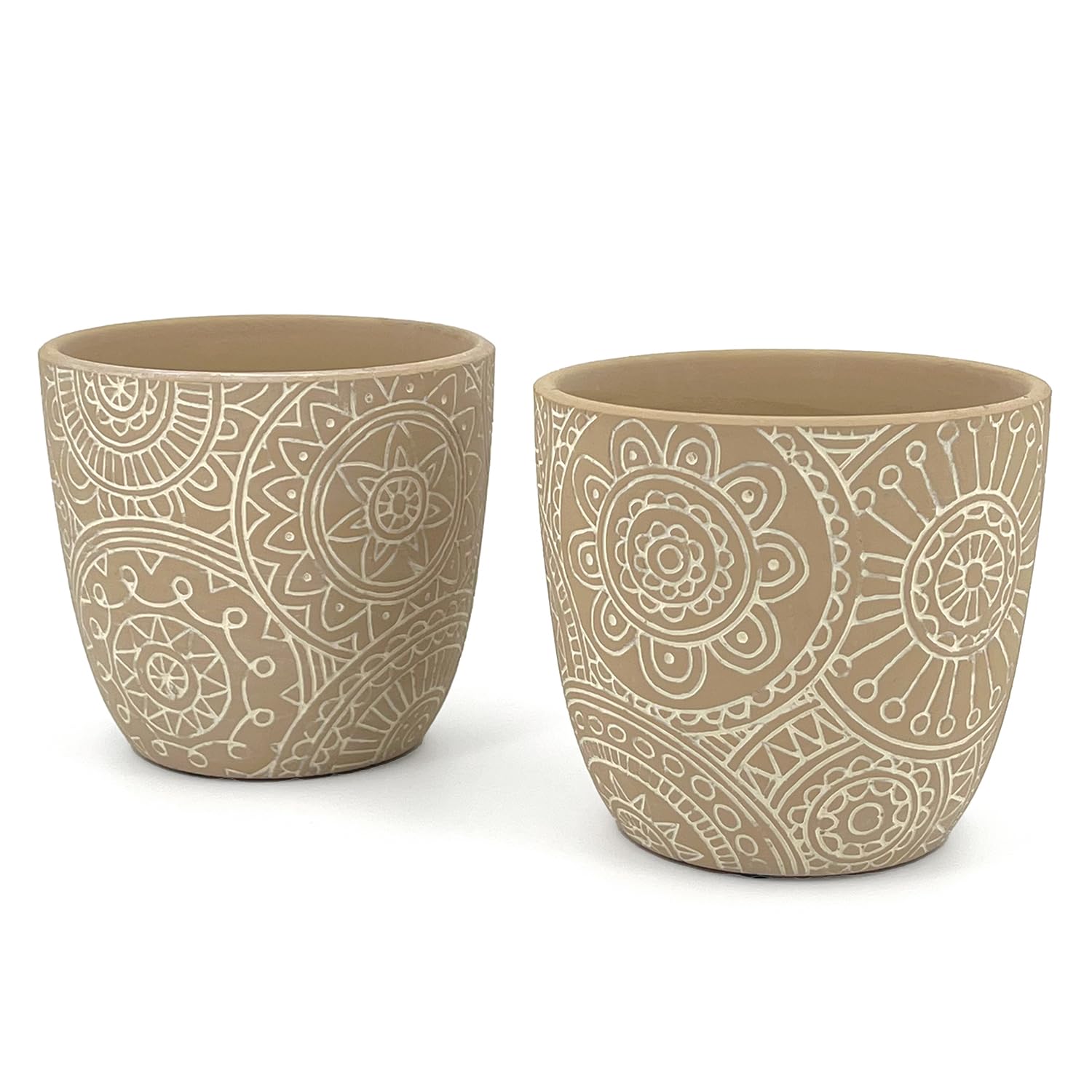 Maceta de terracota decorada para dar vida a tu terraza, jardín y estancias de interior