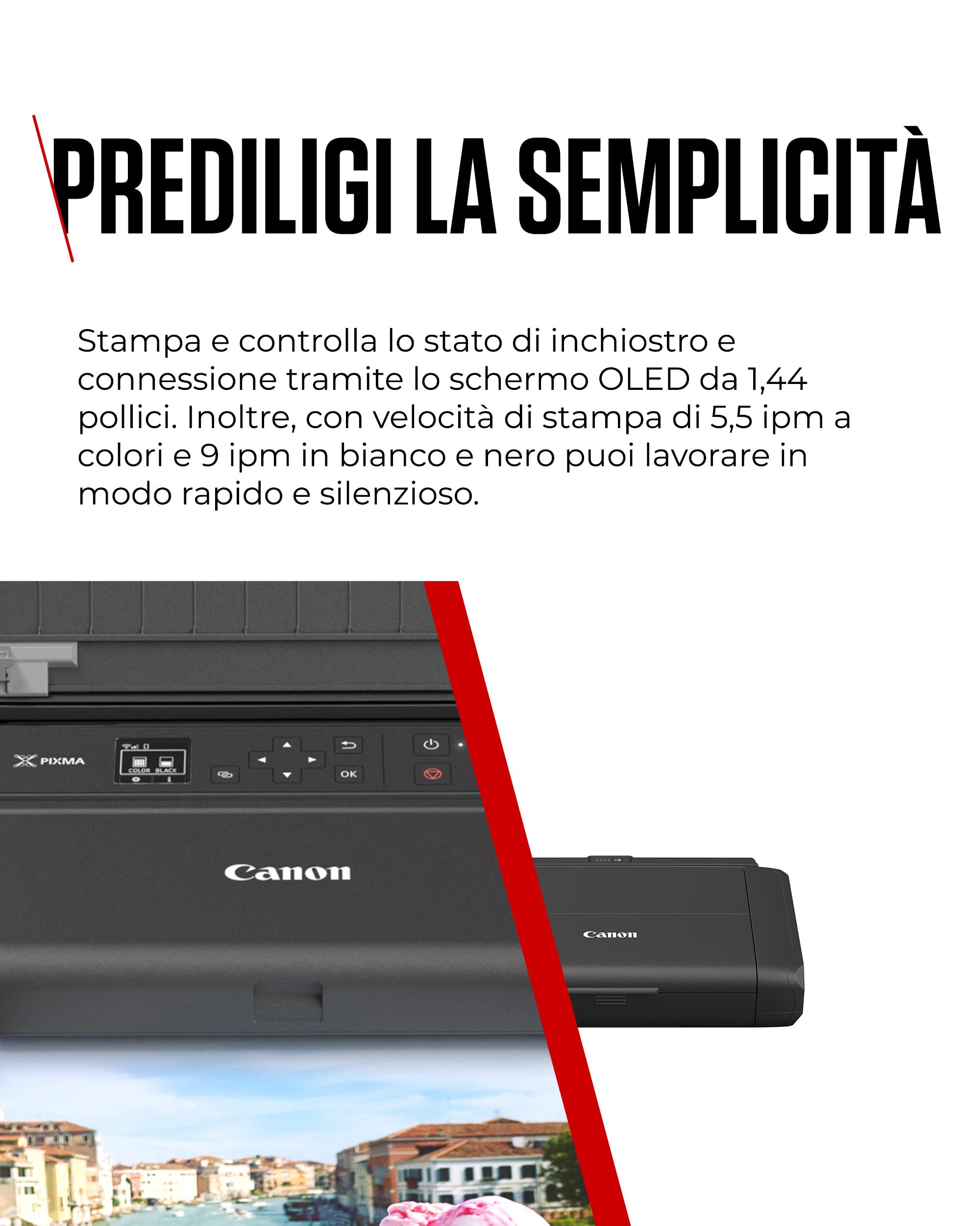 Canon PIXMA TR150 con batteria, Nero