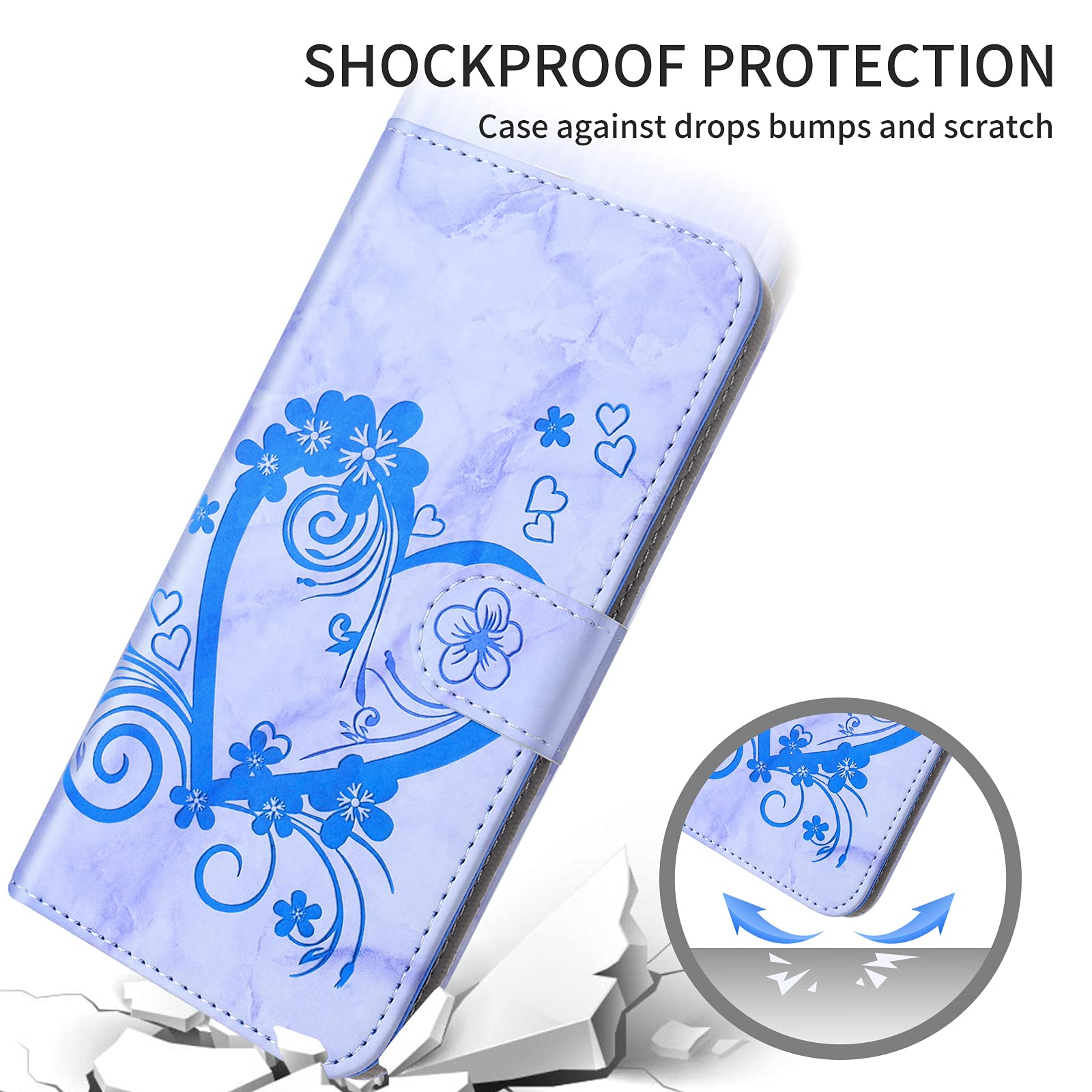 TAUYN Cover per Xiaomi Redmi Note 13 4G, Premium PU/TPU Pelle Wallet RFID Cover, Chiusura Magnetica Stent Custodia - Viola