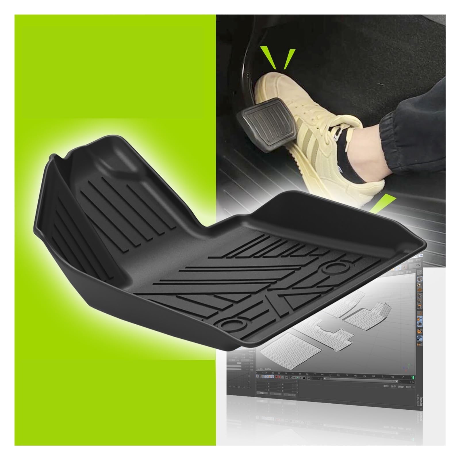 TECER Car Floor Mats Trunk Pad Compatible with Changan UNI-T All-Weather Waterproof Accessories TPE Left Hand Driving LHD — view 4