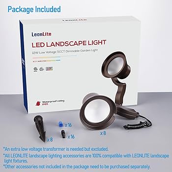 LEONLITE 8-Pack 12W/7.3W/3.7W Dimmable 5CCT LED Low Voltage