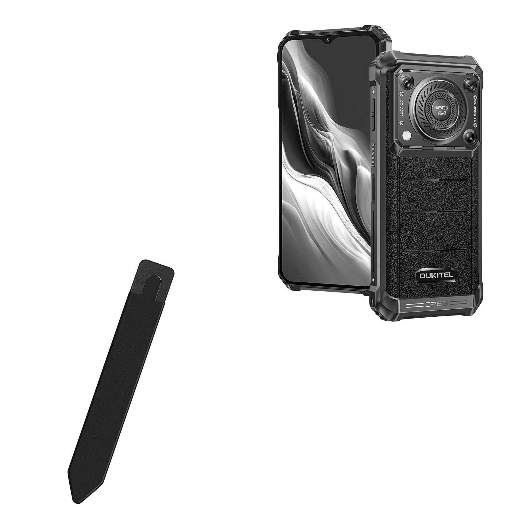 BoxWave Stylus Pouch Compatible with Oukitel WP36 - Stylus PortaPouch, Stylus Holder Carrier Portable Self-Adhesive - Jet Black