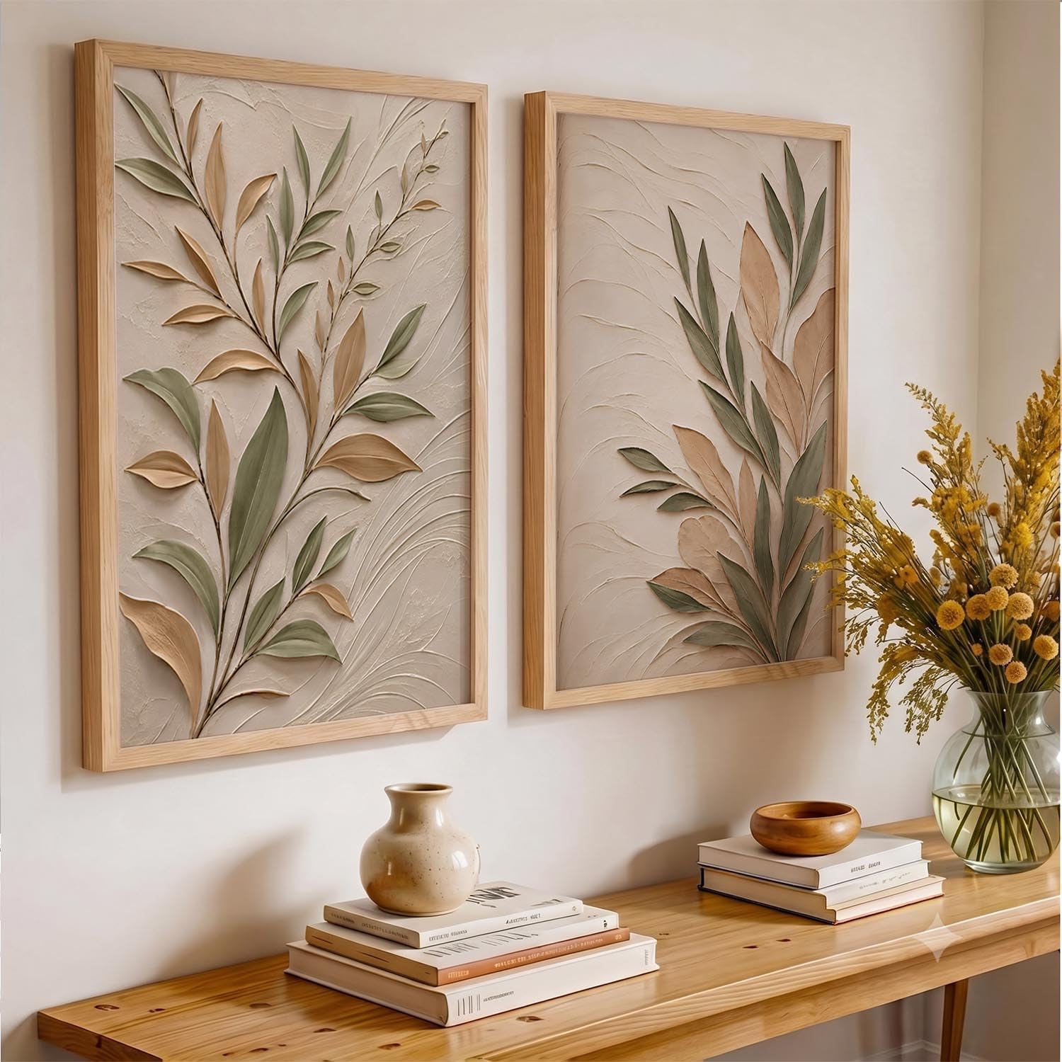 kotart Floral Botanical Wall Art Painting Modern Decoration Traditional Art Paintings wall decor framed For Bedroom Office Home Decoration Set of 2 (20x30 Inch)-image-48