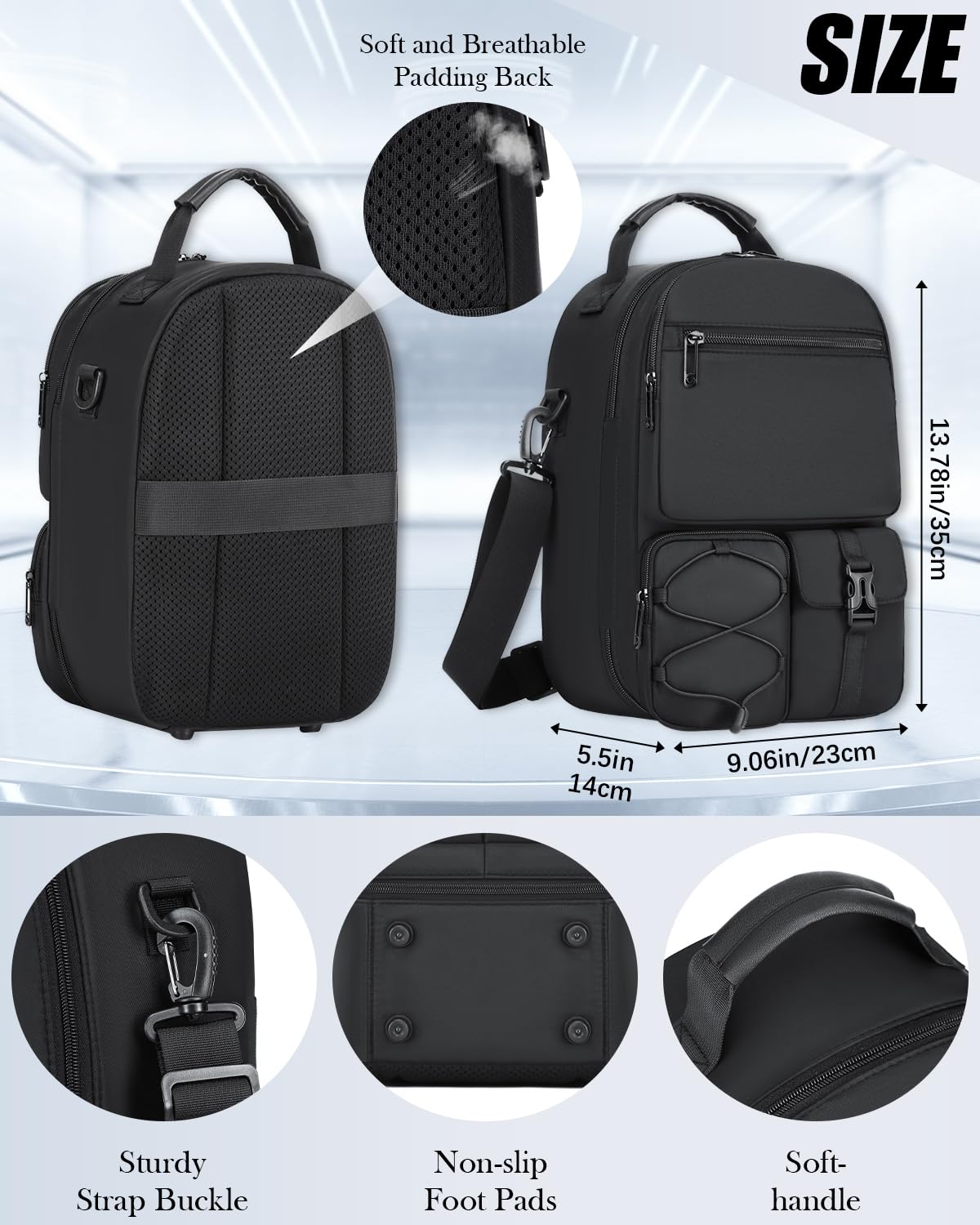 Borsa Compatibile con Meta Quest 3S/3/2, Impermeabile, Antigraffio Borsette a Tracolla per Vision Pro/Elite Strap VR Headset e Accessori, con Tasca in Rete per Viaggi, Giochi (nero)