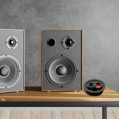 Miniatura 6 de Tongze Caja de altavoz de 4 piezas, taza de terminal, caja de subwoofer redonda de resorte, conector de poste de unión para bricolaje para el hogar