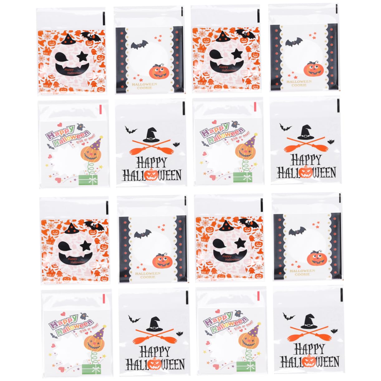 Bolsas de plástico para galletas Halloween Lurrose empaquetado rápido sin usar celo