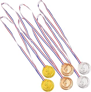 INOOMP 6Pcs Basketball Medals Childrens Toys Kid Toy Football Toys Kids Medals Awards Kids Gold Medals Prize Medals for Kids Plastic Kids Medals Hanging Medals Kids Medals Toy