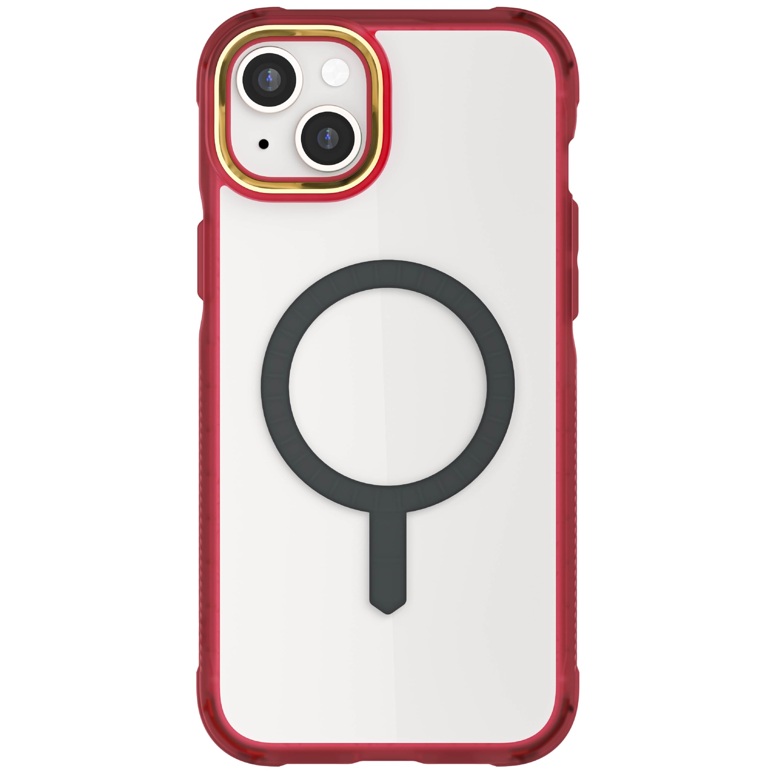 Ghostek Covert MagSafe - Funda transparente de silicona a prueba de golpes para Apple iPhone 15 Plus, compatible con MagSafe magnético (6.7 pulgadas, rojo)