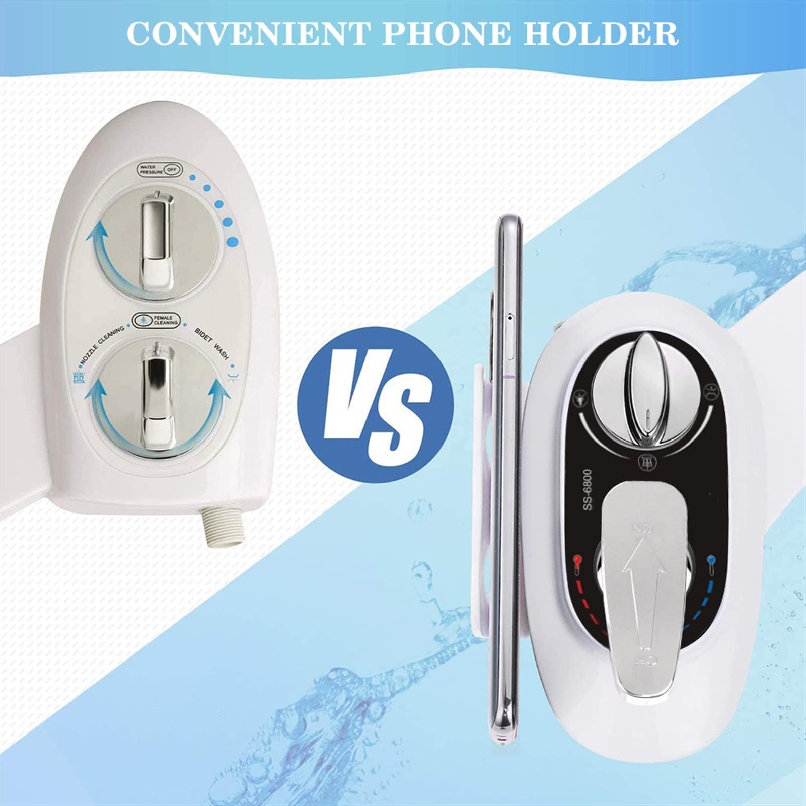 Osobista higiena nieelektroniczna ultra cienka toaleta siedziska bidet kropidła dysza czyszcząca dysza dysza gorącej i zimnej pistoletu wodnego prysznicowy prysznic