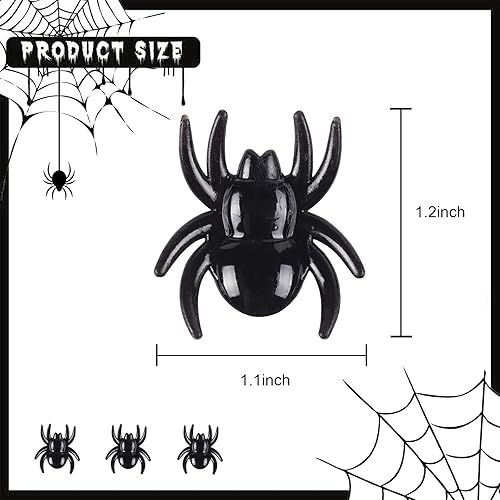 Miniatura 3 de Crazy Night 50 piezas de juguetes realistas de araña de Halloween, jarrón de relleno, accesorios de broma, mini araña acrílica