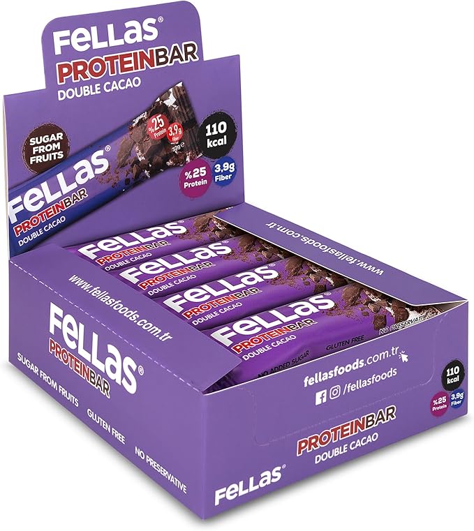 Fellas Protein Bar, Duble Kakaolu (12 x 32gr)