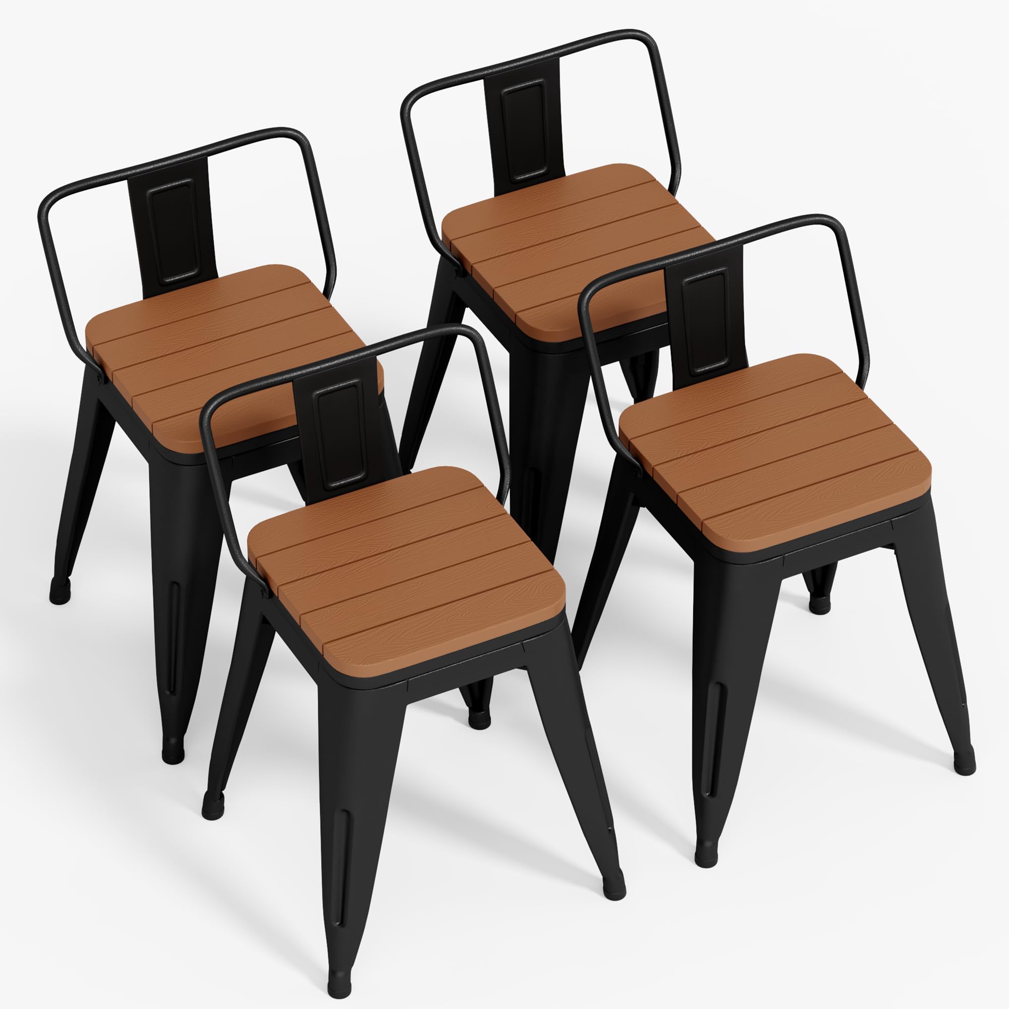 Amazon.com: Andeworld 18 inch Outdoor Metal Patio Stools Set of 4