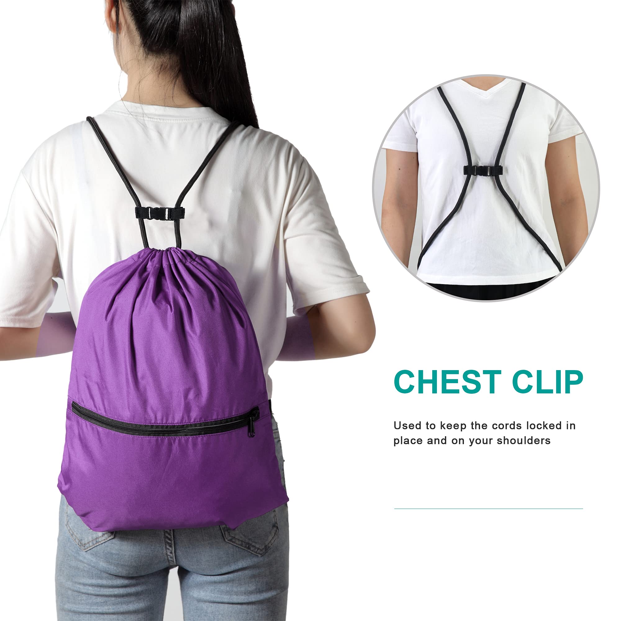 Drawstring Backpack Sports Gym Bag For Women Men Large Size