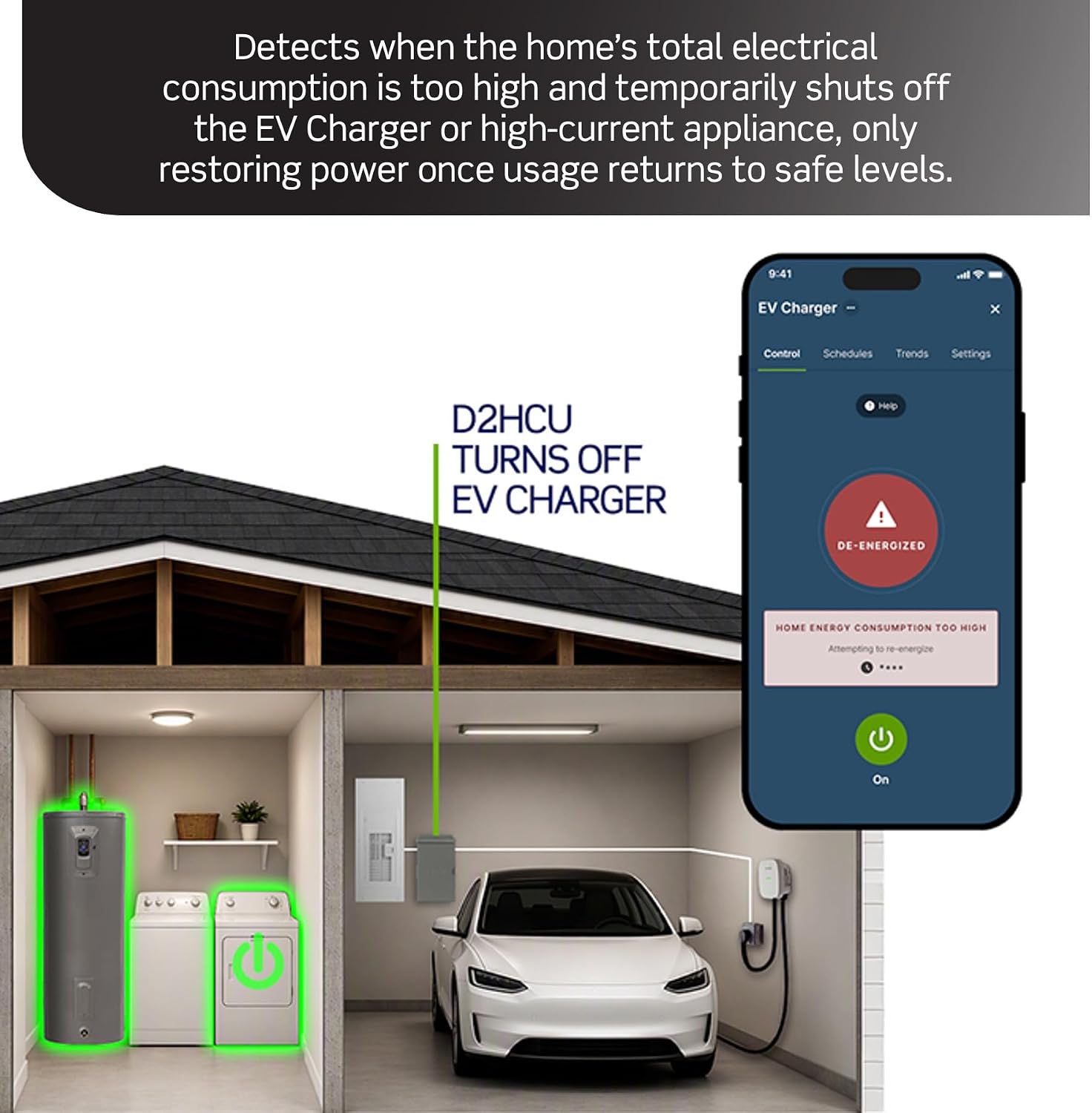 Leviton Decora Smart High Current 60A Controller, D2HCU-DLG, Gray Metal