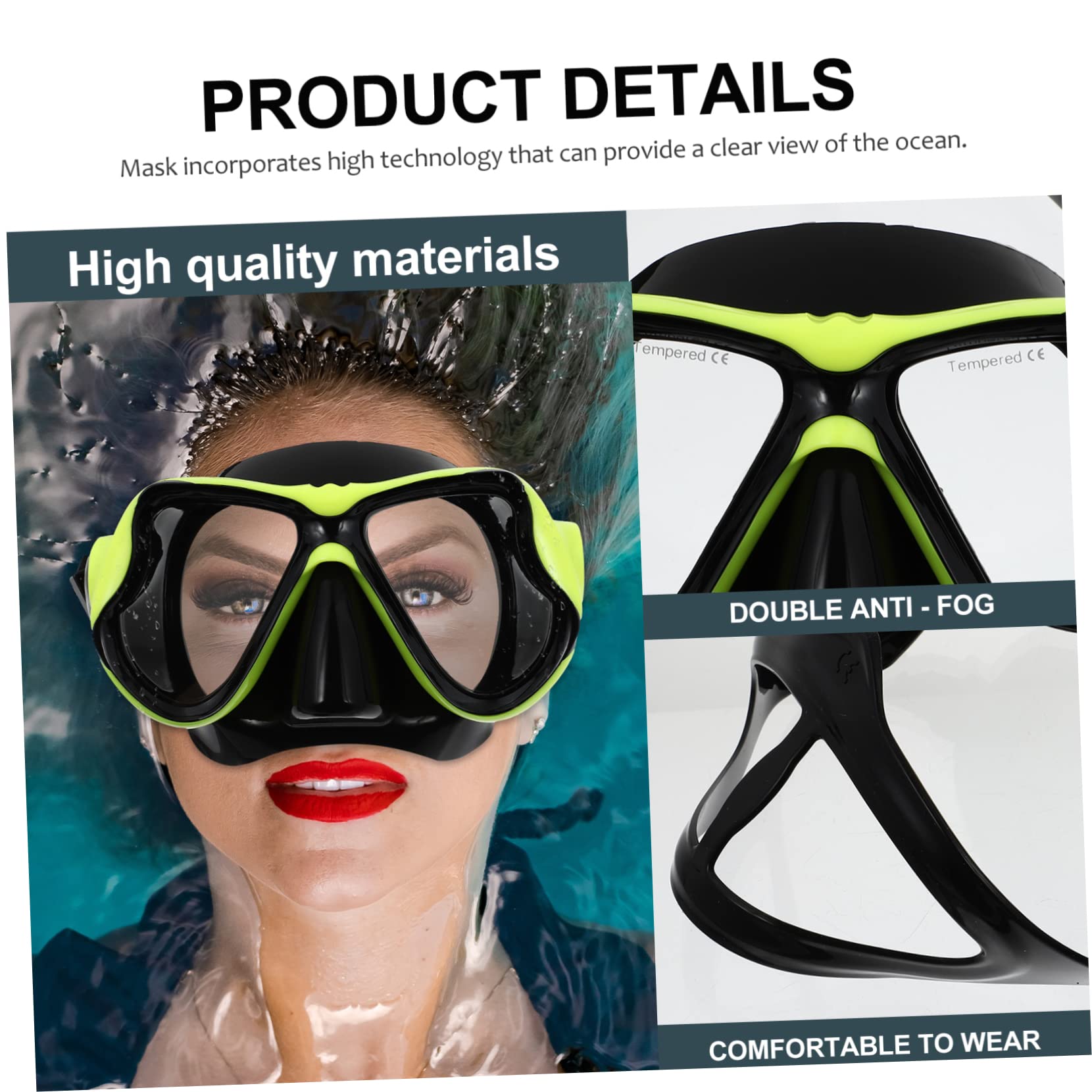1juego De Snorkeling para Adultos Set De Buceo Completo Gafas Antiniebla y Tubo De Diseño Panorámico y Resistente La Presión del Agua Unisex para Submarina