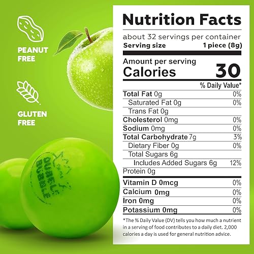 Miniatura 2 de Bolas de chicle en frasco - Bola de chicle grande de 1 pulgada - Gomitas de chicle de burbuja de manzana verde - Gomitas de chicle para niños -