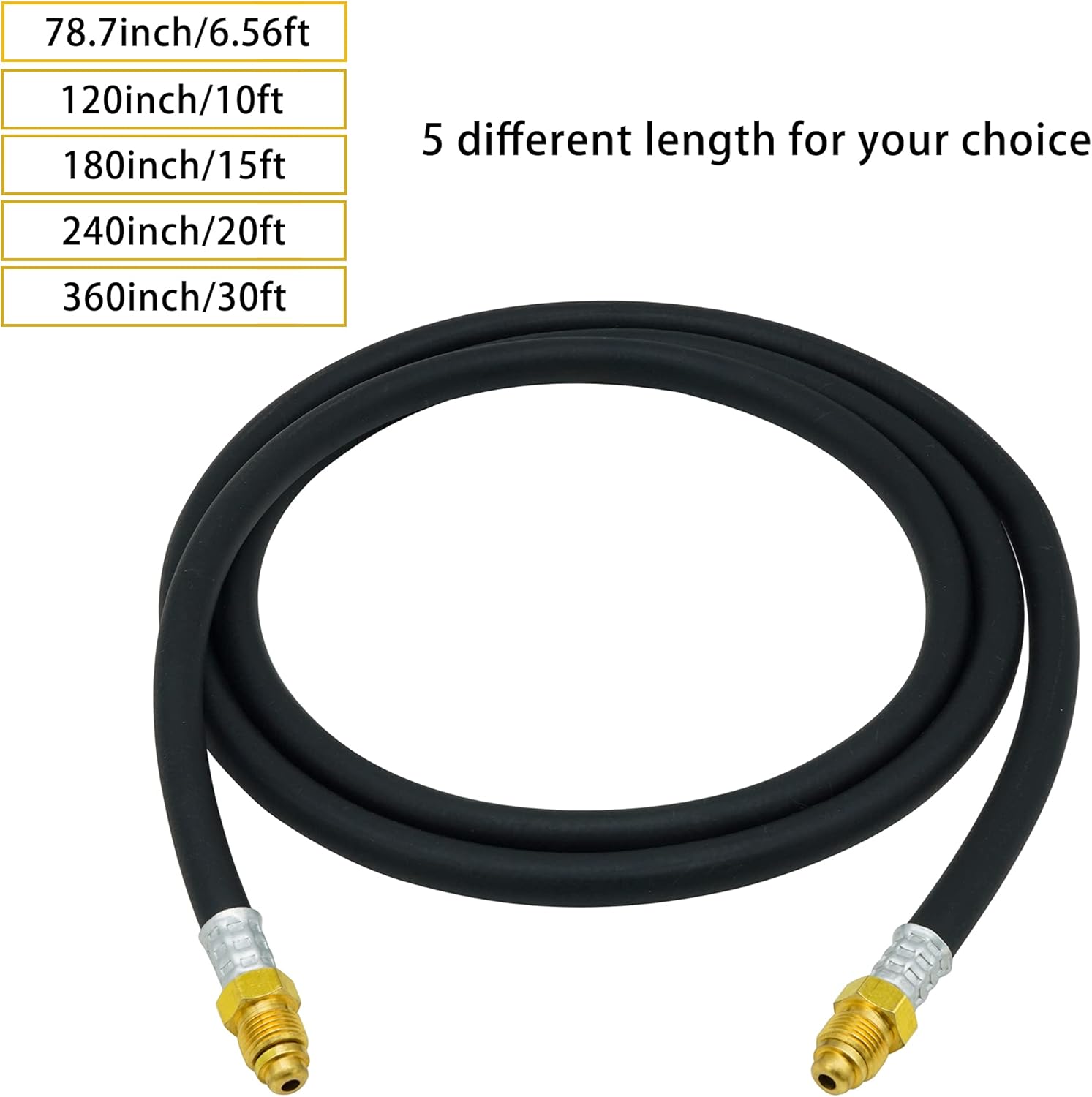 20FT Inert Gas Welding Hose, Argon Gas Regulator Welding Hose, TIG MIG, 5/8" UNF-18RH Fittings