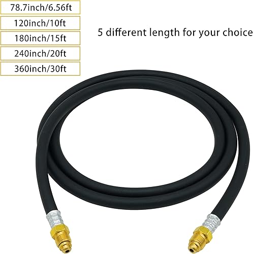 Miniatura 6 de Manguera de soldadura de gas inerte de 10 pies - Manguera adaptadora de regulador de medidor de flujo de argón - Mig Tig, accesorios UNF-18RH de 58