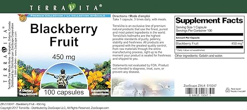 Miniatura 3 de BlackBerry Fruit - 450 mg (100 Cápsulas, ZIN 519247) - Paquete de 3