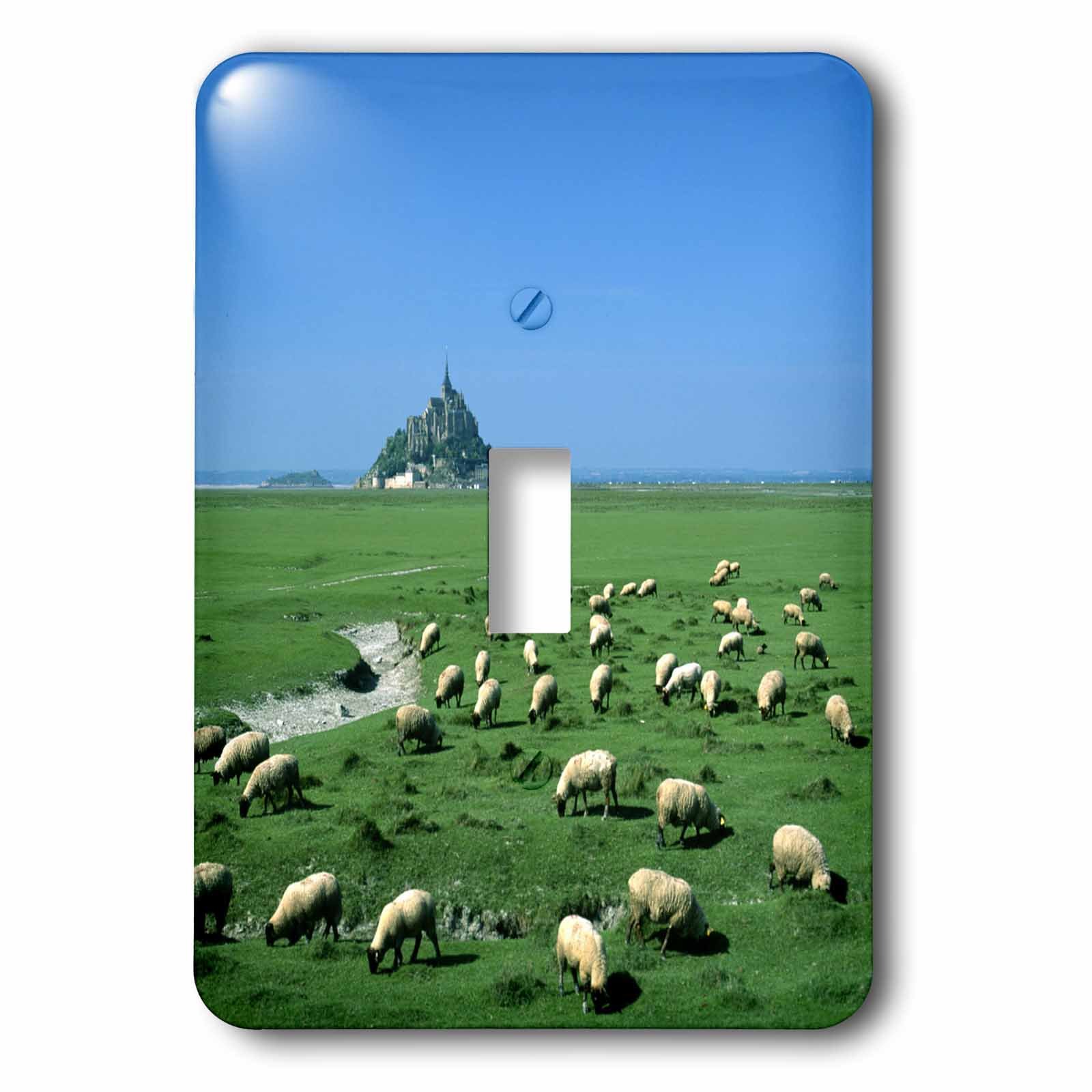 3dRose lsp_81482_1 France, Brittany, Mt Saint Michel, Sheep Farm Animal Eu09 Dbn0787 David Barnes Single Toggle Switch