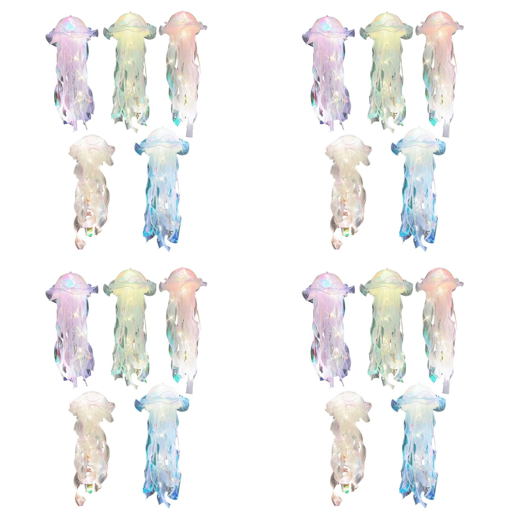 Veilleuse méduse portable lot de 20 lampes suspendues fleurs pour déco chambre