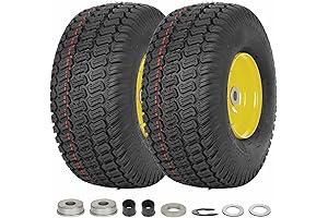 WEIZE Tubeless Front Tire and Wheel Assembly Compatible with John Deere Riding Mower