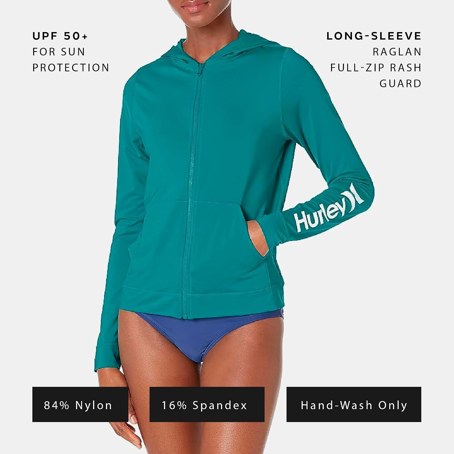 Hurley Women's Hoodie Zip Rashguard