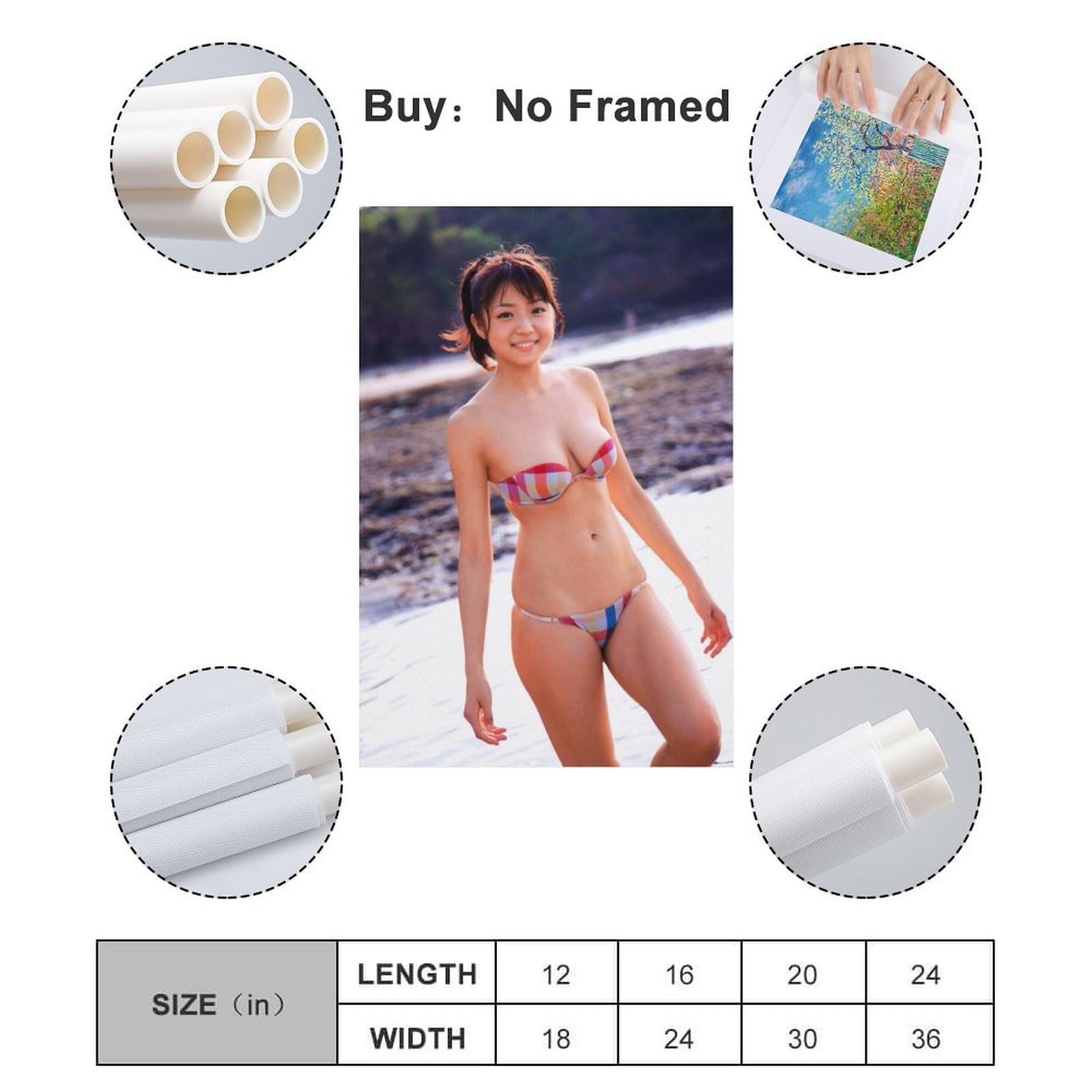 Amazon.co.jp: 中村静香 キャンバスアートポスター 水着写真ポスター