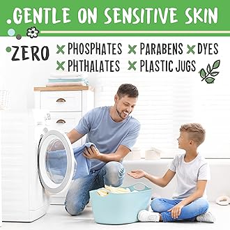 Eco Laundry Detergent Sheets - 80 Loads Laundry Sheets Detergent - 40 No Plastic Jug Washer Soap Sheet - No Mess & Space-Saving Travel Friendly Laundry Detergent