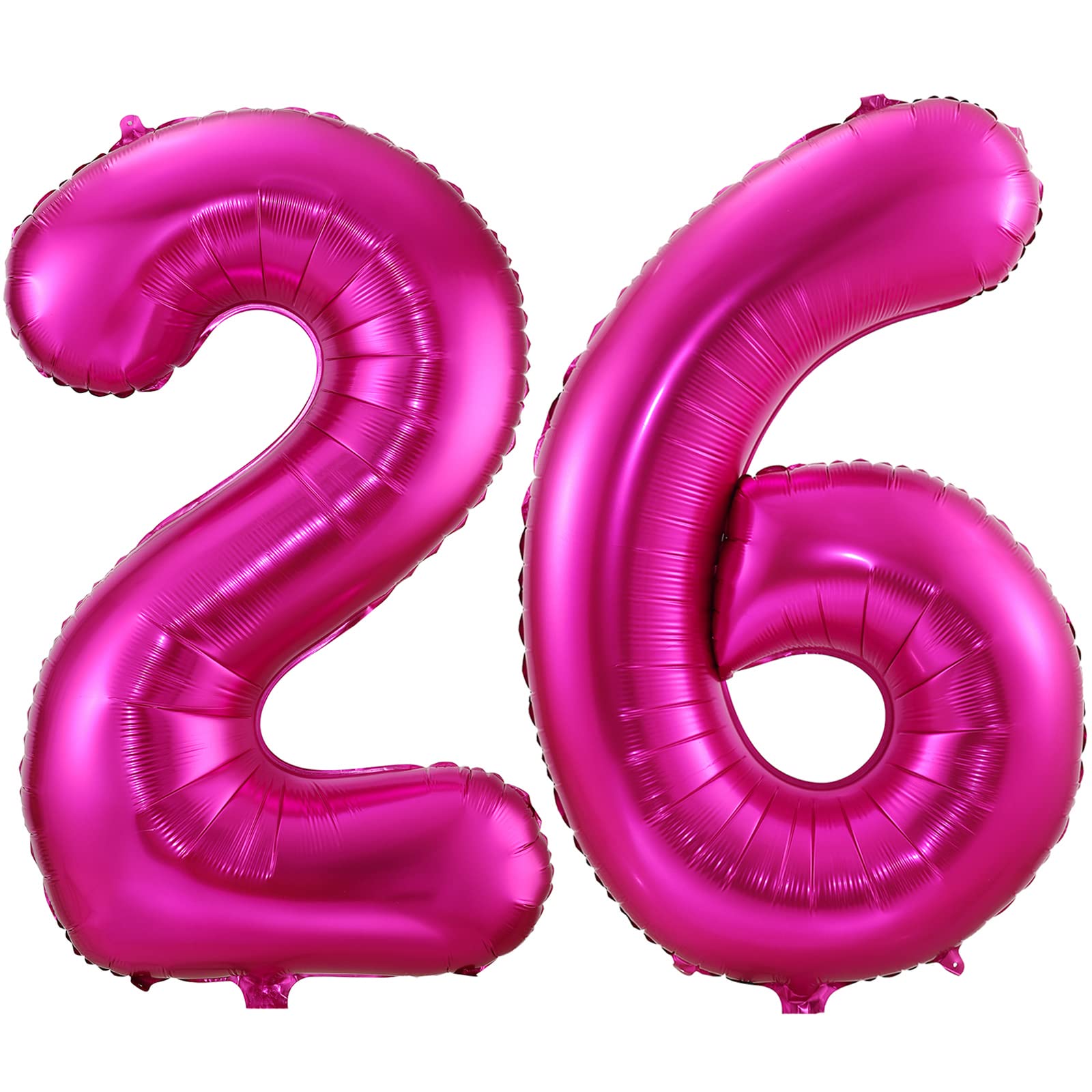 Hot Pink 26 Balloon Numbers,40 Inch 26 or 62 Birthday Balloon Foil Mylar Number 26 Balloon Large Dark Pink Number Balloons for Birthday Party