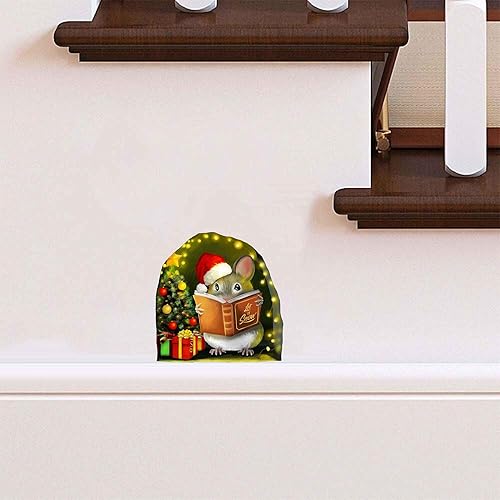 Miniatura 35 de The Mice That Stole Christmas - Calcomanía de pared, decoración navideña, extraíble, amantes de la Navidad, niños, calcomanías de pared con agujero