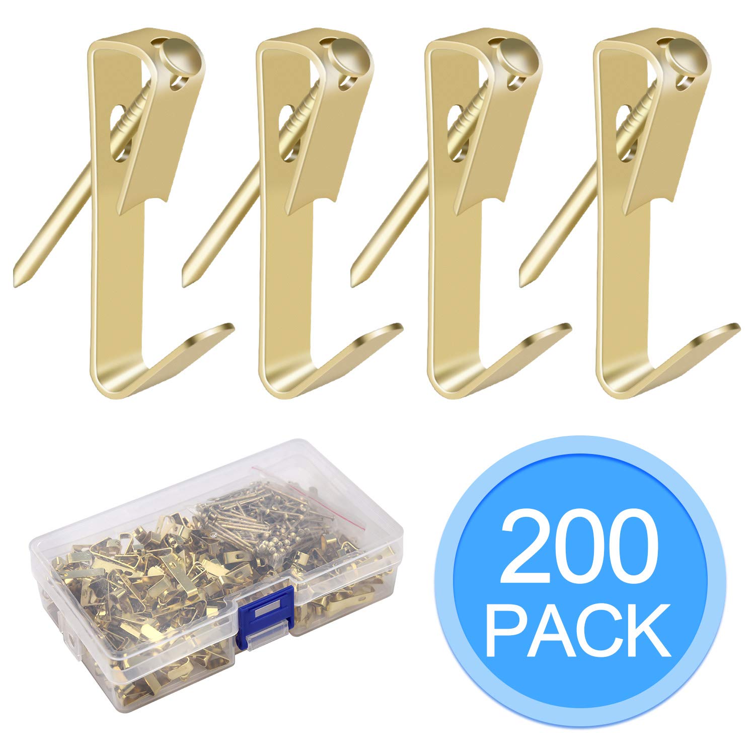 EAONE 200 Pcs 30lbs Picture Hangers with Nails, Photo Picture Frame