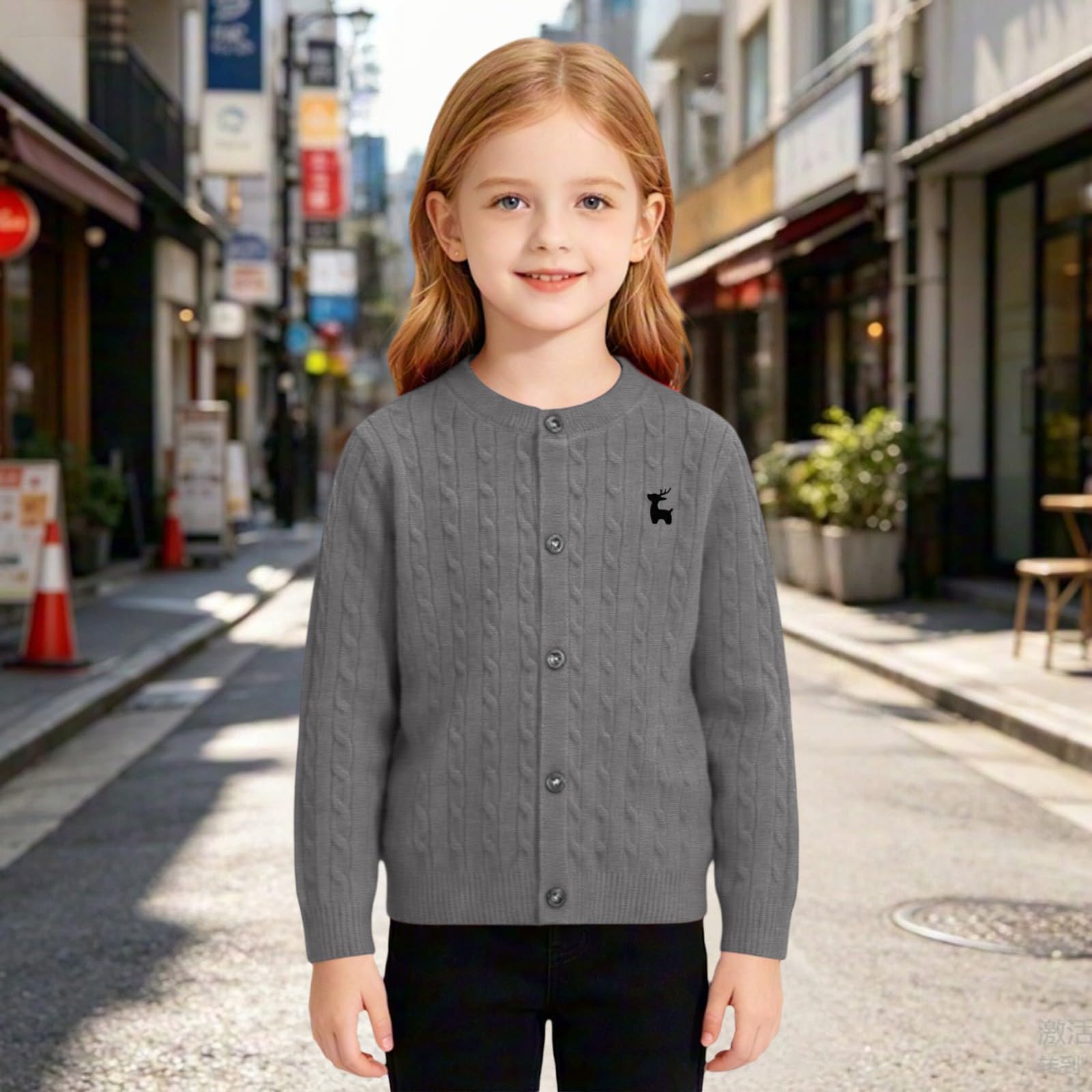 Cárdigan de punto para niña en muchos colores, chaqueta con patrón trenzado, para combinar | 6 opciones de color para elegir, combina con vestidos, faldas y pantalones, para un conjunto variado