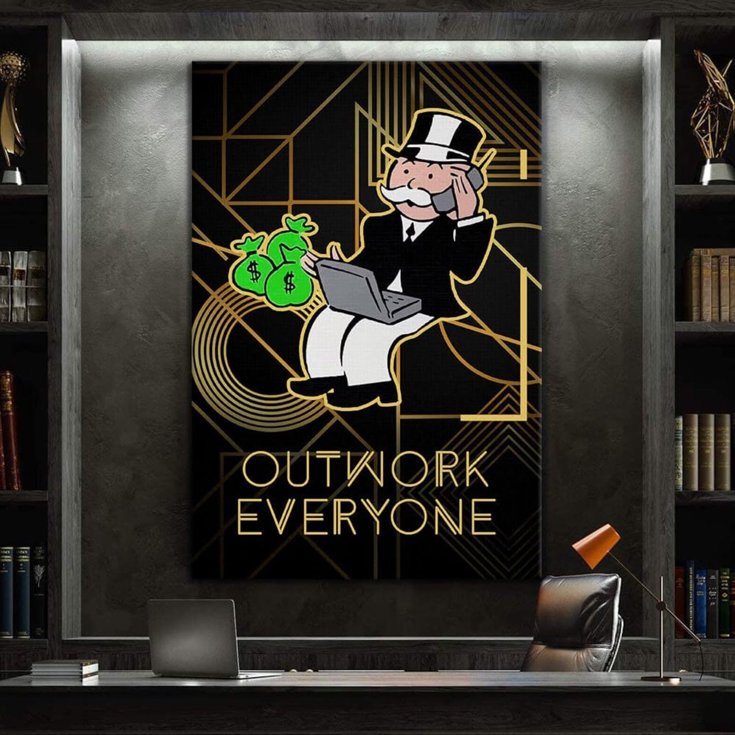 "RENT DUE" Monopoly Game Wall Art – Motivational Poster/Canvas Print – Home/Office Decor