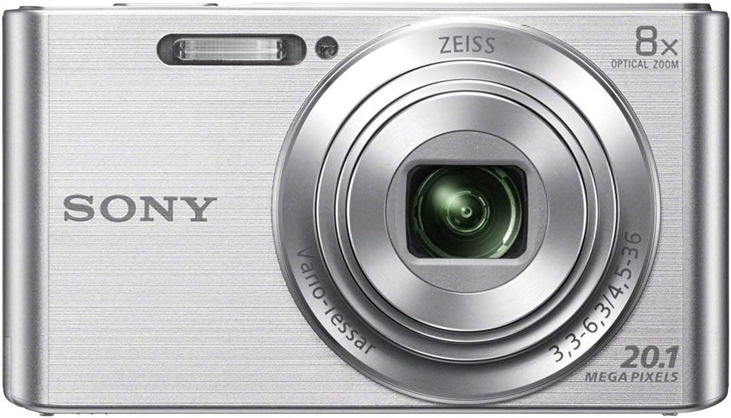 Sony DSCW830 Digital Compact Camera - Silver (20.1MP, 8x Optical Zoom) 2.7 inch LCD (Renewed)