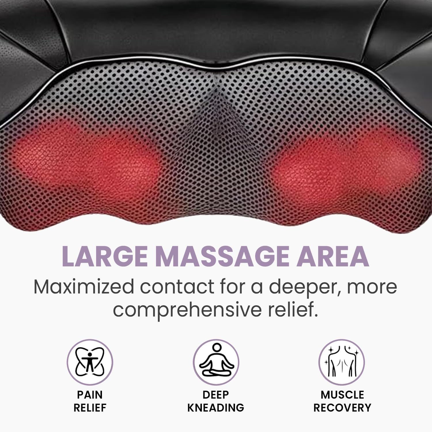 4D Shiatsu Neck and Shoulder Massager with Heat, Deep Tissue Back and Neck Massager for Pain Relief, Eco-Friendly Portable Massage Pillow for Home Office Car, Relaxing Gift for Men and Women - Image 3