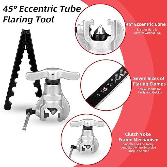 Juego de Herramientas para Abocardar Tubos, 7 Dados (3/16-3/4 Pulgada) 45 Grados miniatura 2