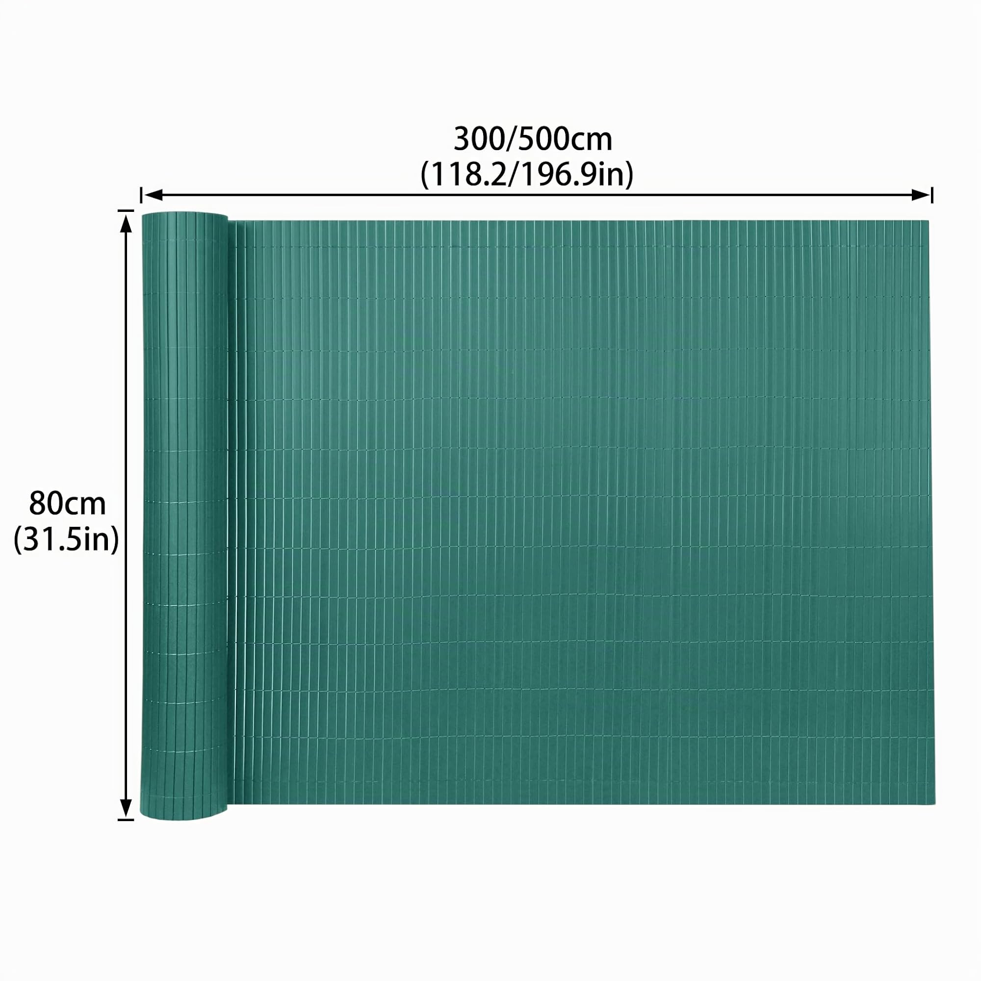 FIVMEN - Recinzione frangivista in PVC per la privacy del balcone, con fascette, protezione da sguardi indiscreti e dal vento, impermeabile, senza fori, per giardino e terrazza, 80 x 500 cm, verde