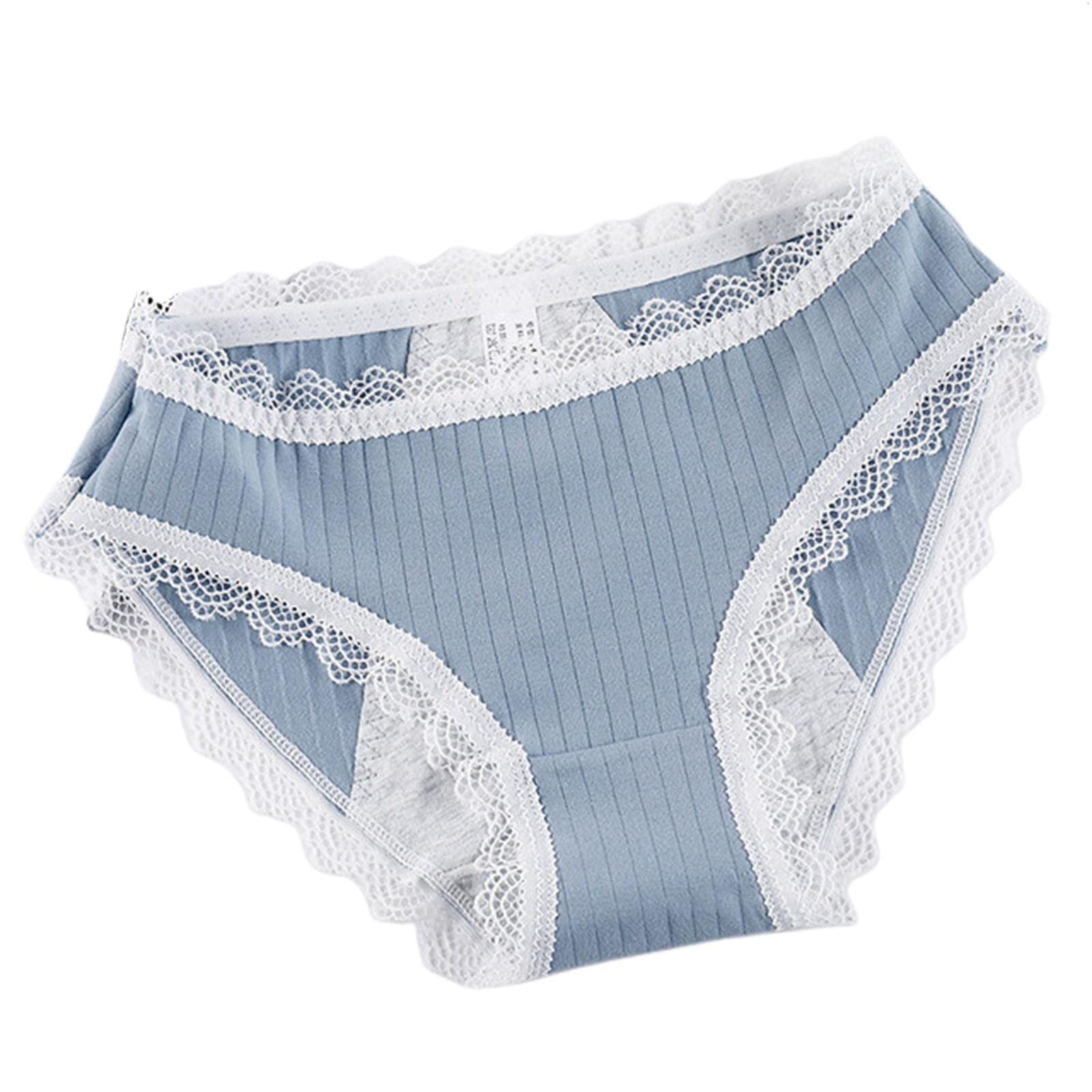 Unterhosen Damen 3 Packs Lady Leak Proof Menstruation Slips-Blue,L