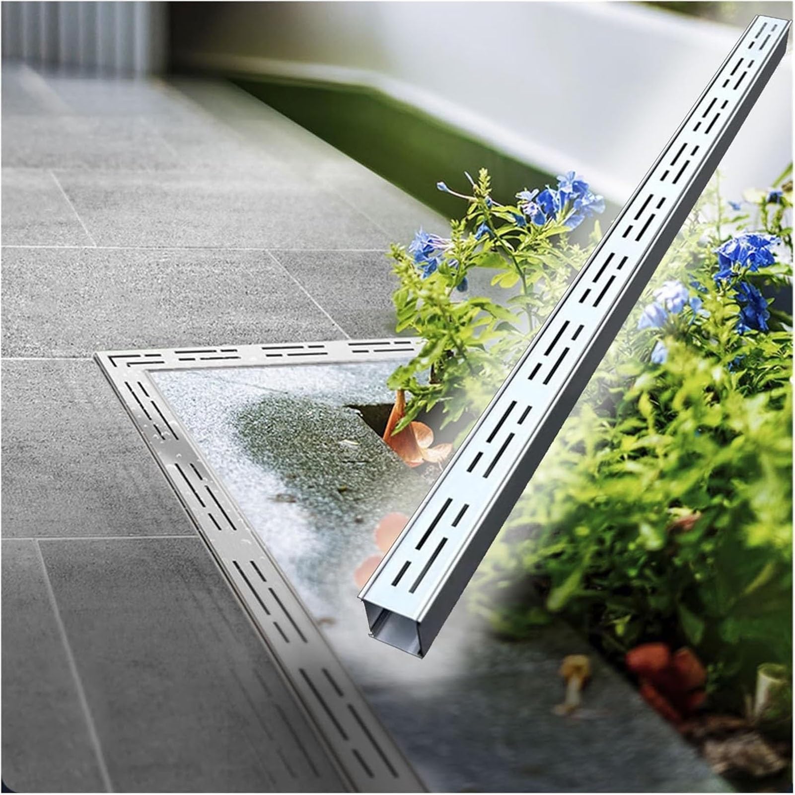 Couvercle de drainage design et caniveau de jardin en acier inoxydable de qualité