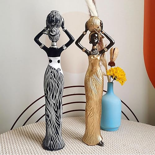 Miniatura 4 de Decoraciones de escultura africana, figuras de tarro africano, decoración del hogar, estatuas de figuras de arte de escritorio, manualidades